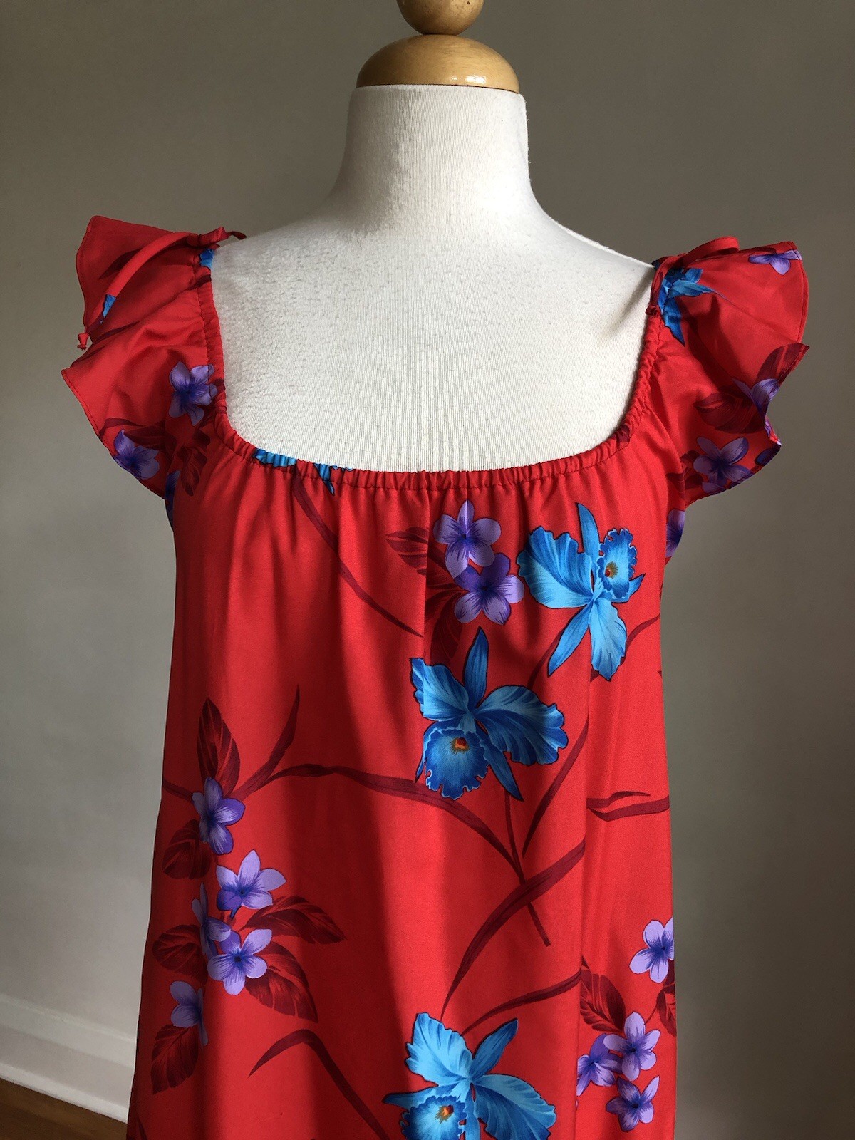 ADORABLE VTG ROYAL HAWAIIAN Made In Hawaii Red Floral Tropical Aloha Sundress 6