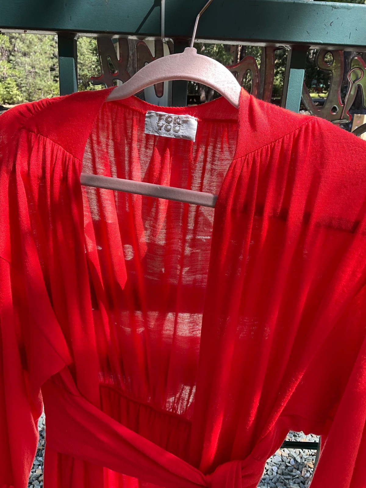 BP-VINTAGE VASSARETTE FOR YOU RED/ORANGE ROBE LADIES W/BELT COTTON/POLYESTER