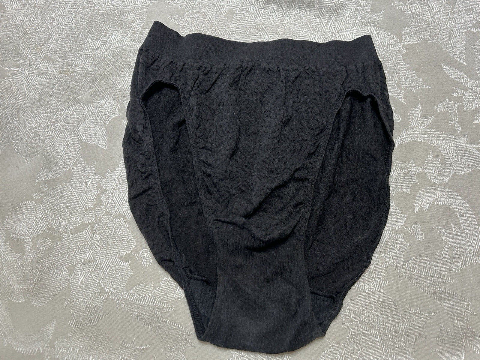 NWT Vtg BALI 2503 Patterned Wide Waistband Hi-Cut Sz 8/9 Black Panties #403