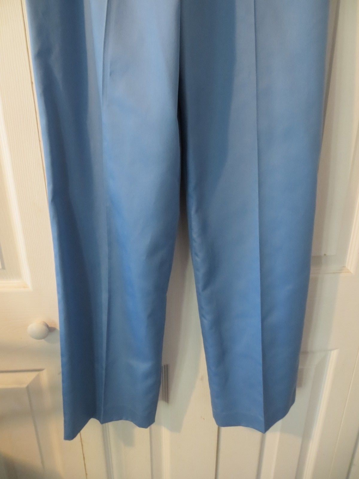 NWT 80’s Vintage Koret Light Blue Poly Cotton Belted High Waist Mom Pants 10