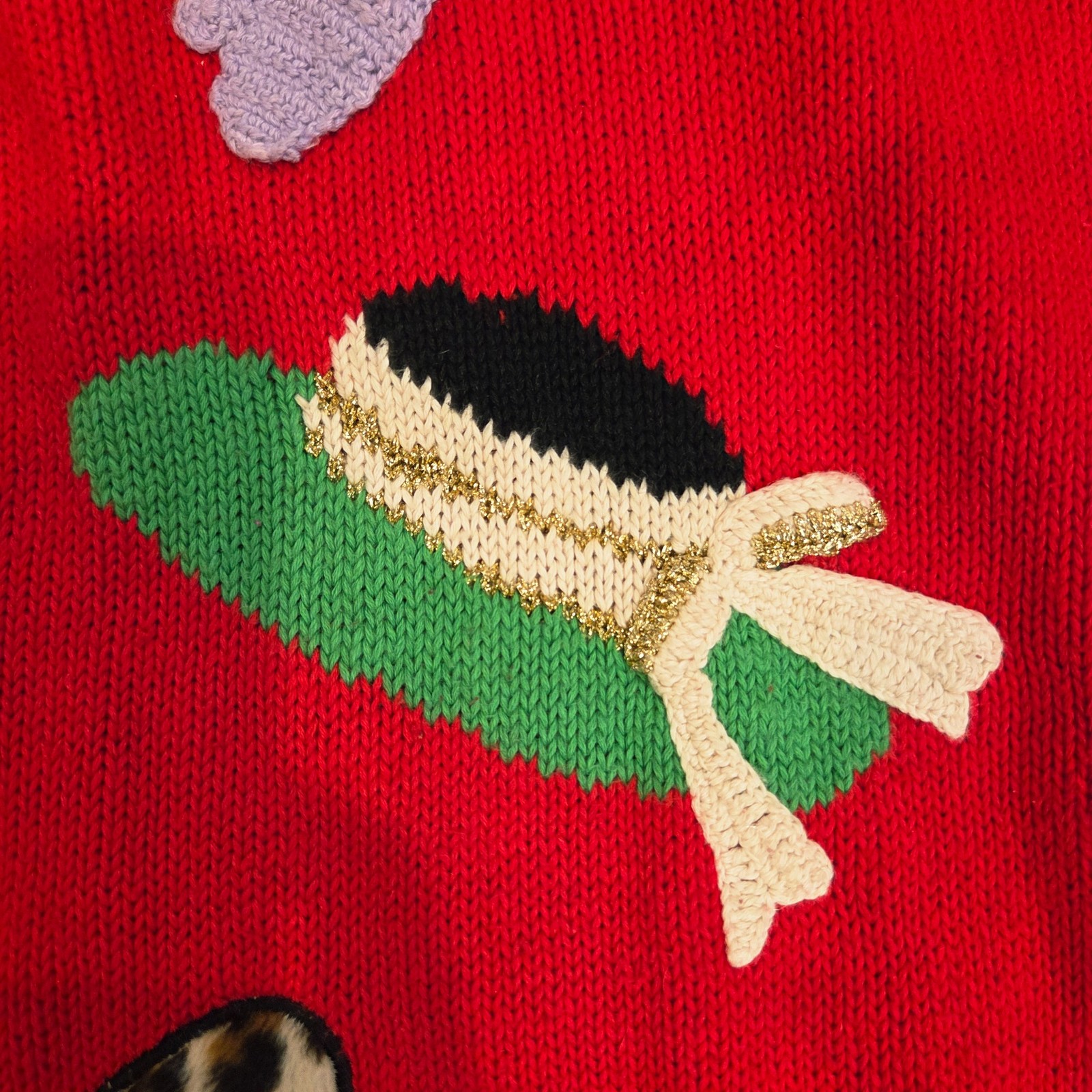 Vintage Becher Novelty Sweater XL Red Knit Hats Gloves Cats 80s 90s