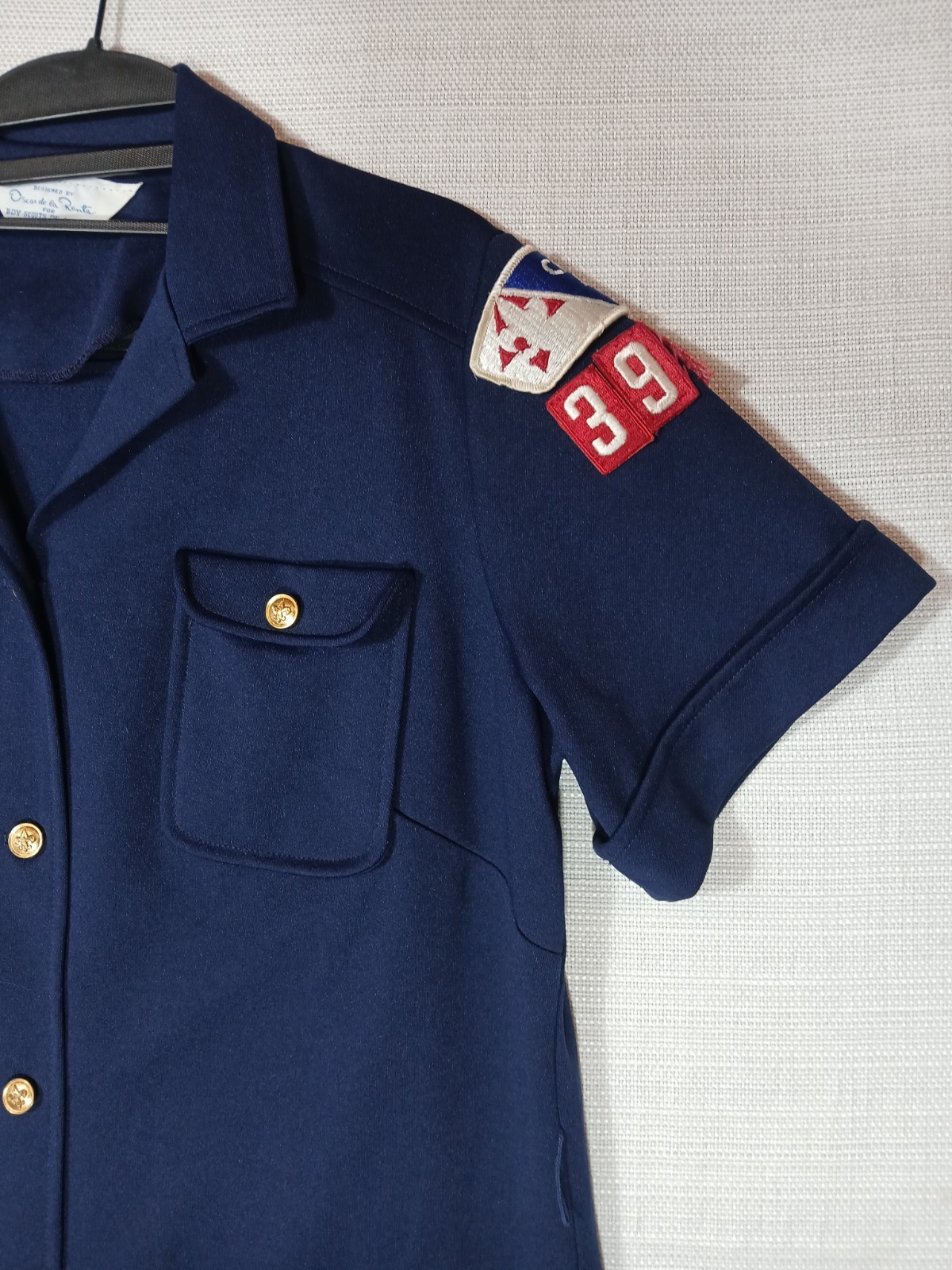 VTG Oscar de la Renta Boy Scouts of America BSA Uniform Dress Patches Sz L