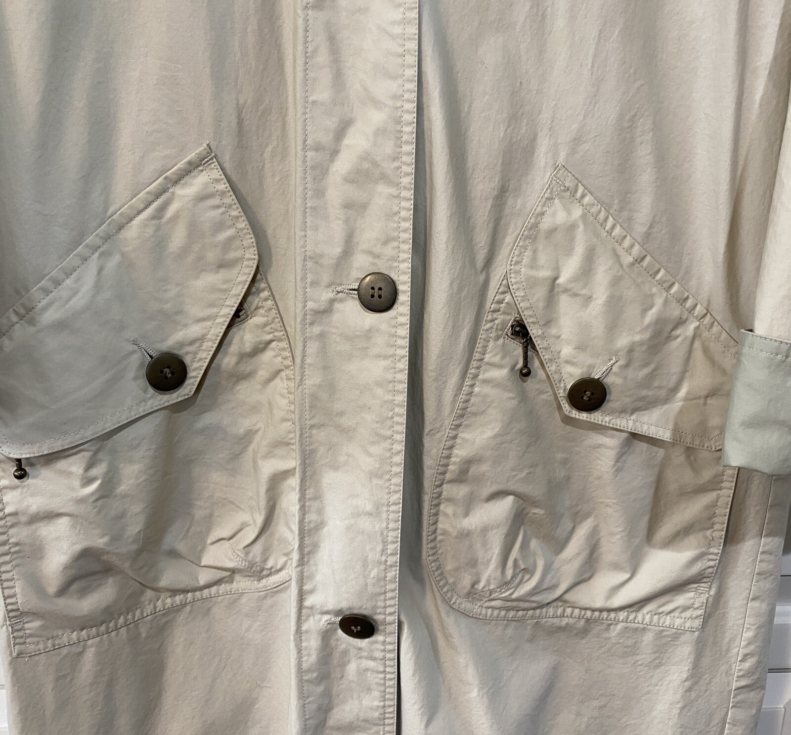 Vintage Eddie Bauer Rain Coat Trench Coat Jacket Beige & Sage Women’s S/P