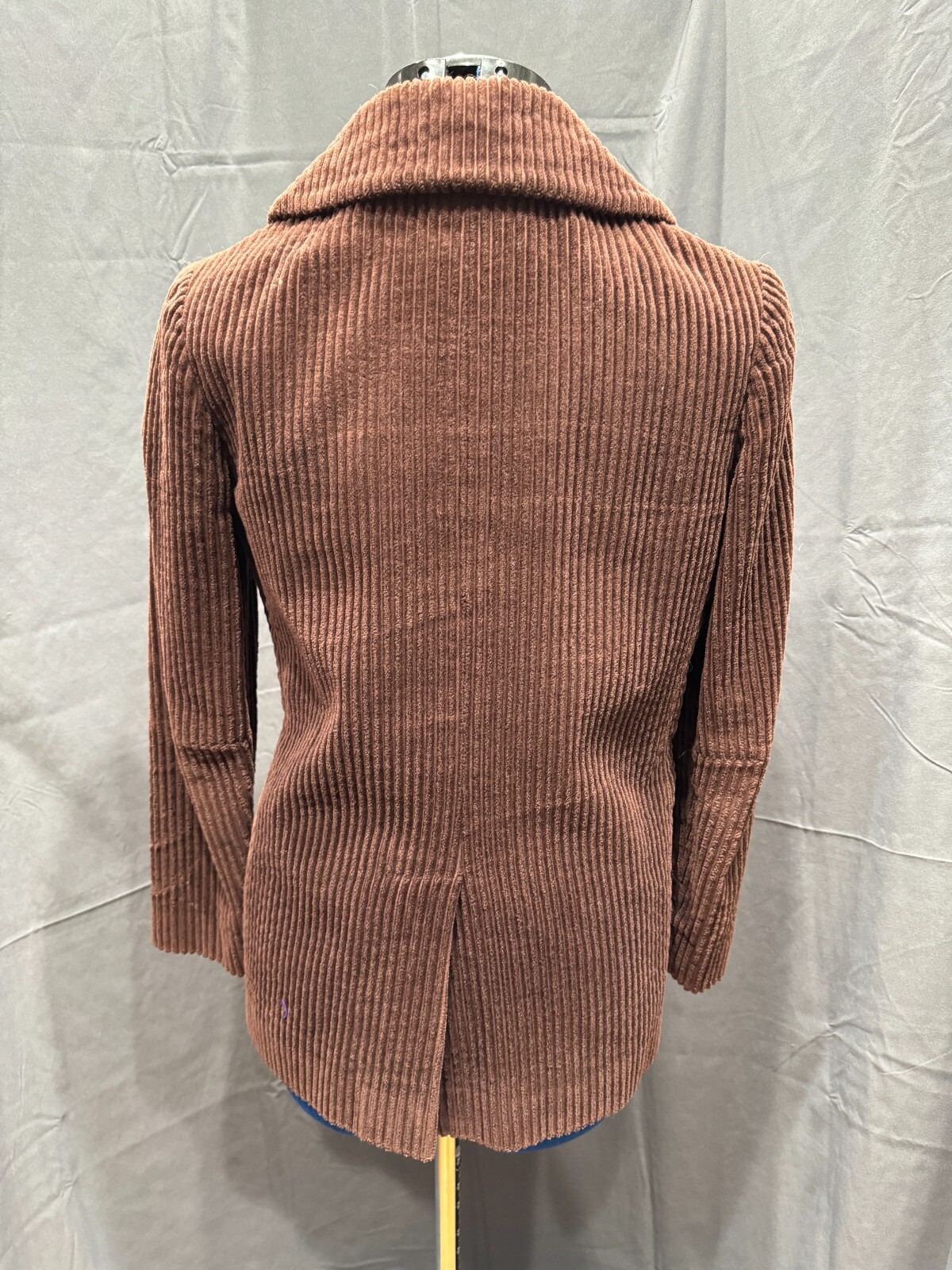VTG 1970’s custom peacoat jacket corduroy Chocolate Brown size med
