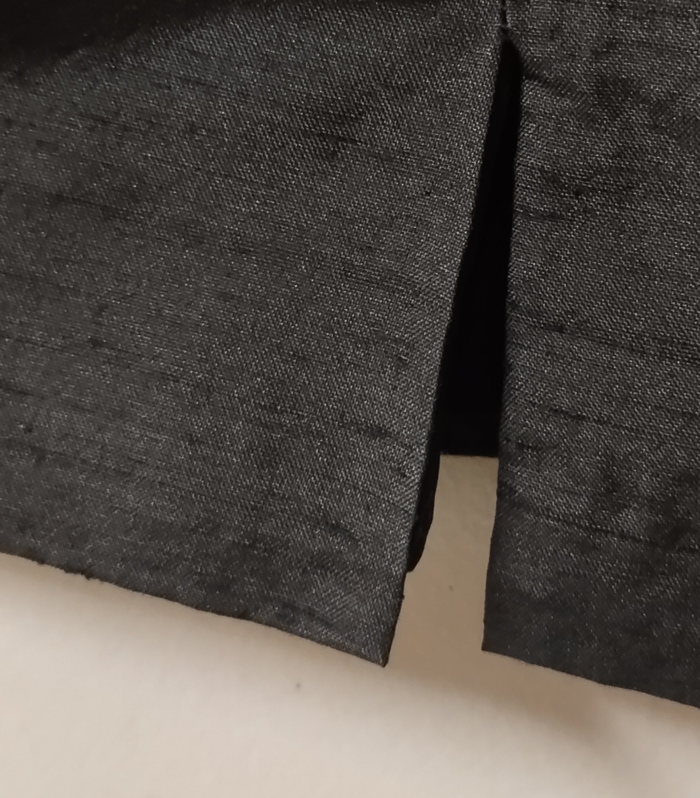 Vintage 60s Black Silk Shantung Cropped Notch Top Metal Back Zipper Sleeveless S
