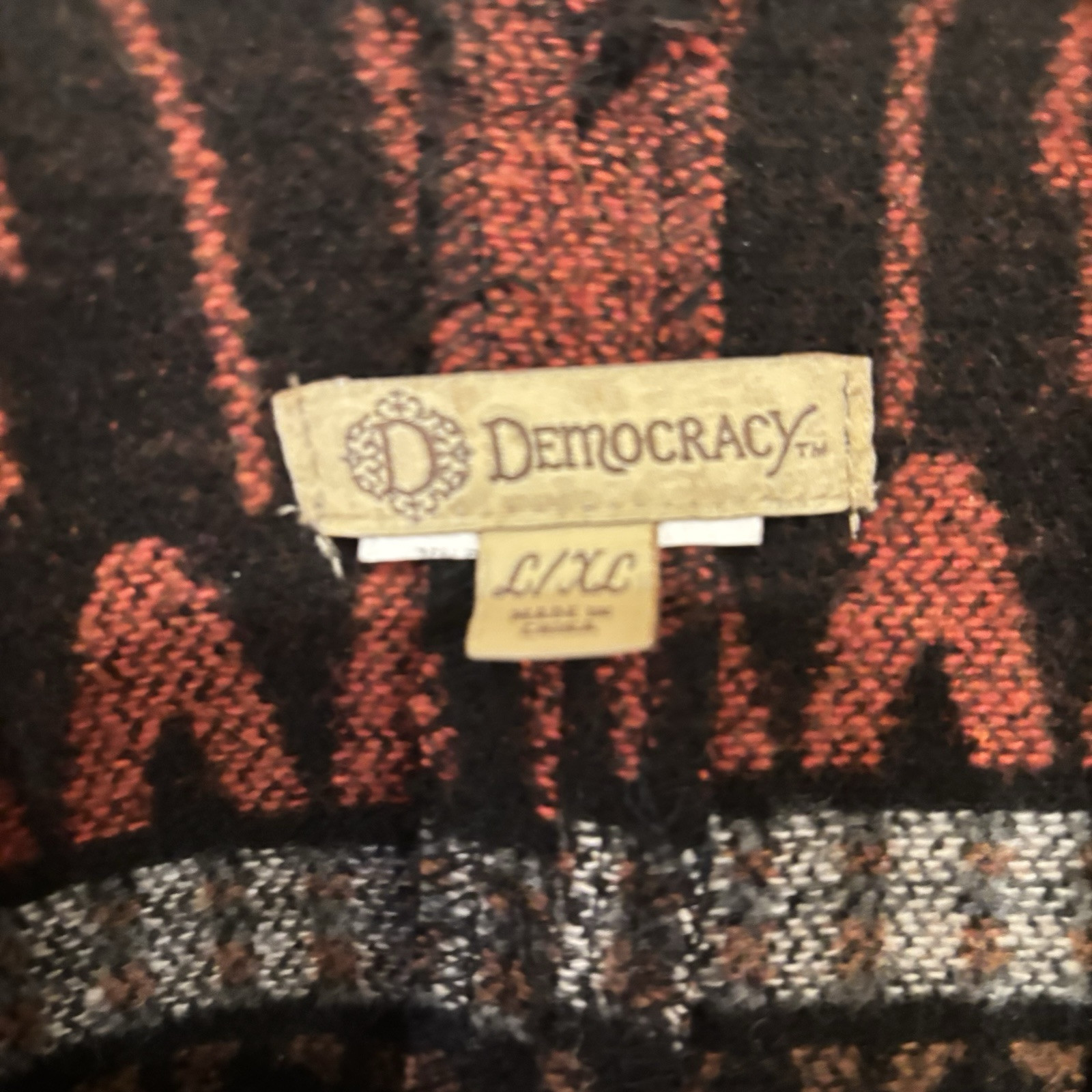 Democracy Poncho Soft and Comfortable WoolBlend Native Design Size L/XL