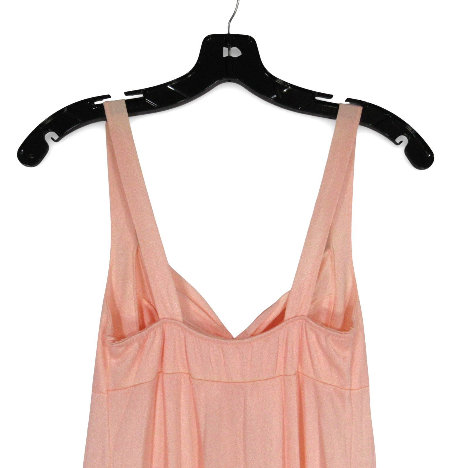 VTG MISTEE 2Pc Silky NYLON Peachy Pink PEIGNOIR Button ROBE/NIGHTGOWN SET Sz S