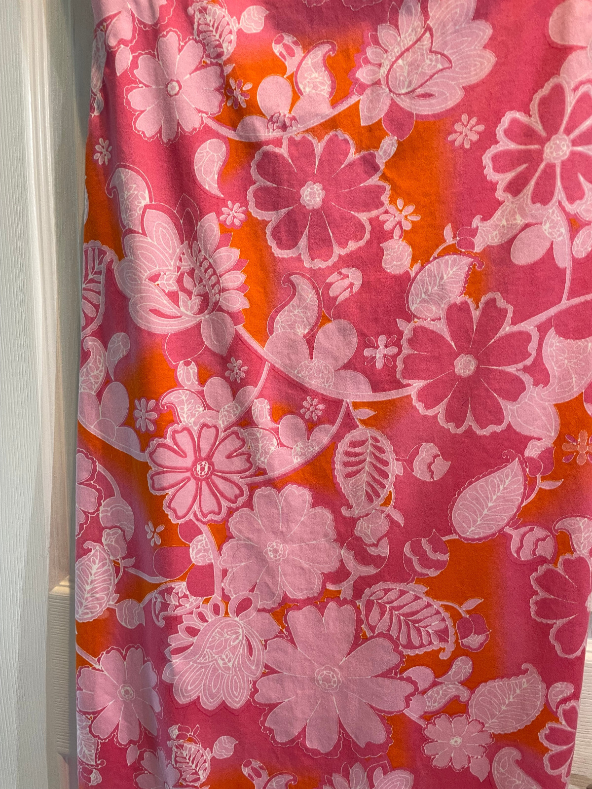 Vintage Hawaiian print Maxi Dress Size S Cotton/polyester stretchy