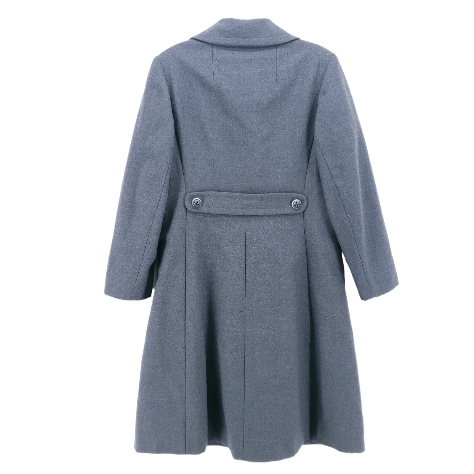 Vintage 100% Virgin Wool Coat Rochambeau Fabric Fitted Estimated Size S/M