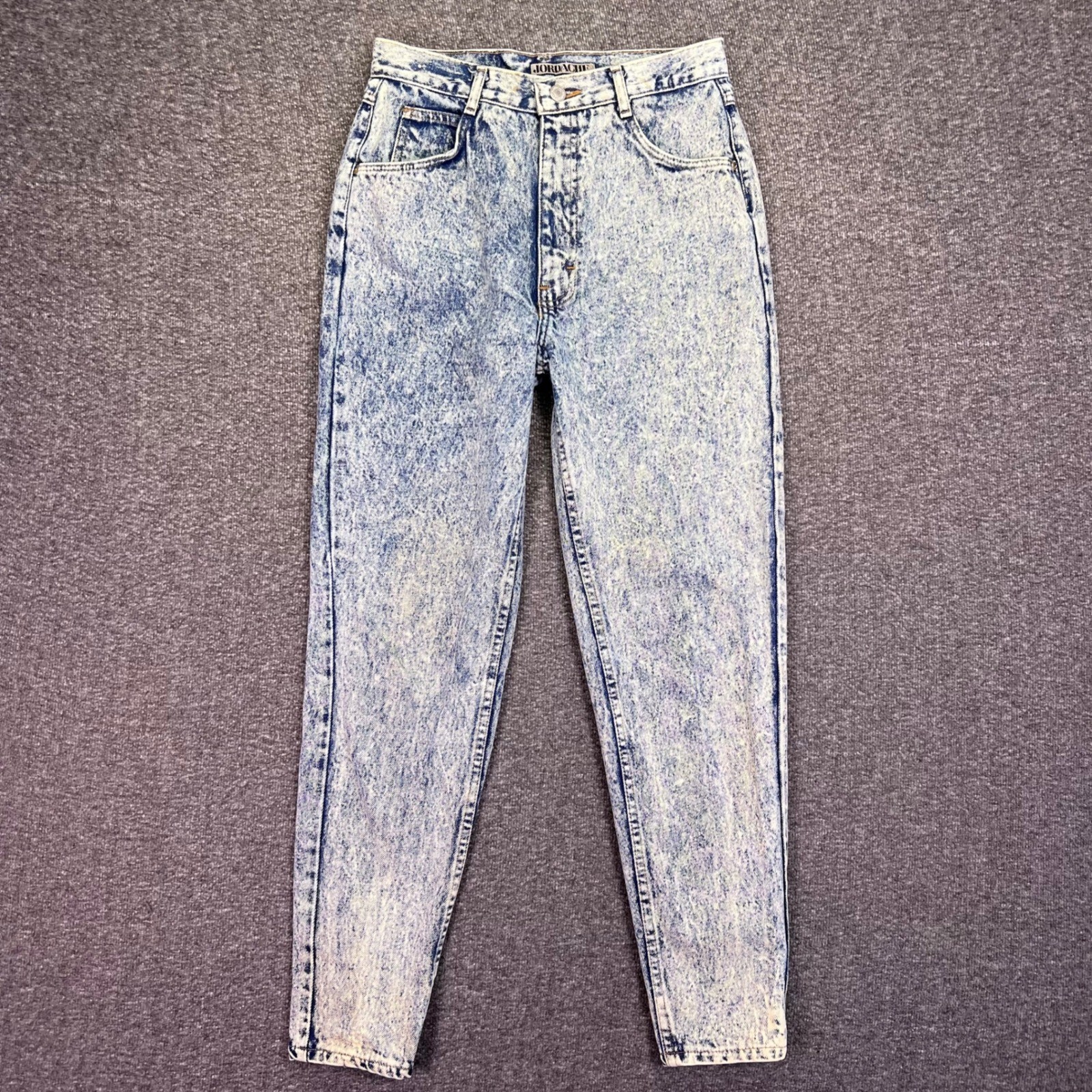 VTG 80s Jordache Jeans Womens 27×27 Acid Wash High Rise Ankle Zip Bows Western