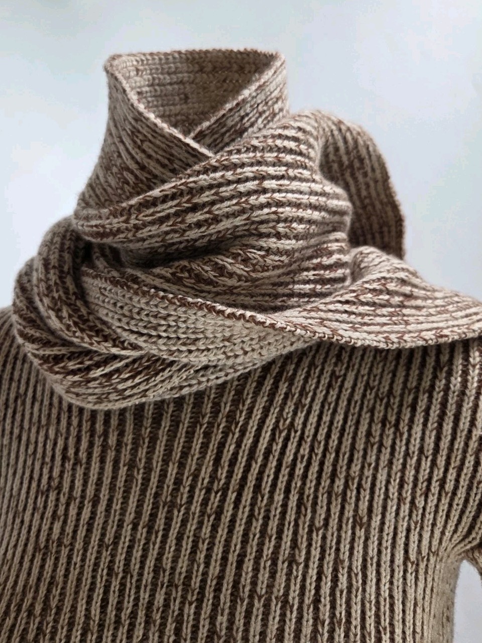 Bandbox By Stephanie Q Jr. Women’s Dress Extra Small Brown Wool Ribbed Scarf