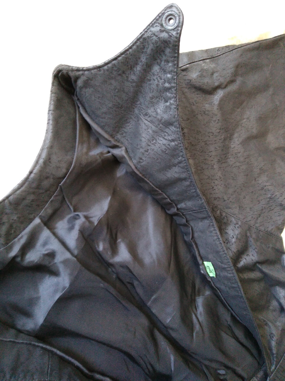 Vintage 1980’s Sz S Handmade Unbranded Leather Dress Black, Cocktail Peplum!