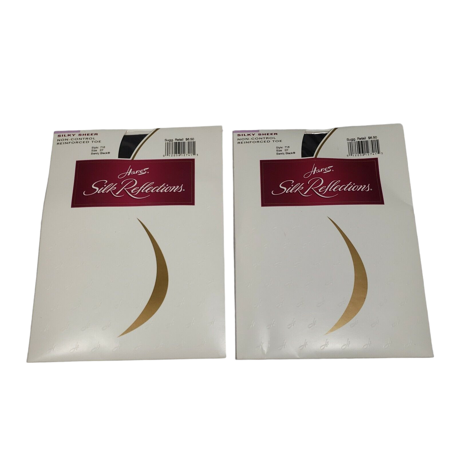2/S Hanes Silk Reflections Pantyhose Silky Sheer Reinforced-Toe Barely Black 716