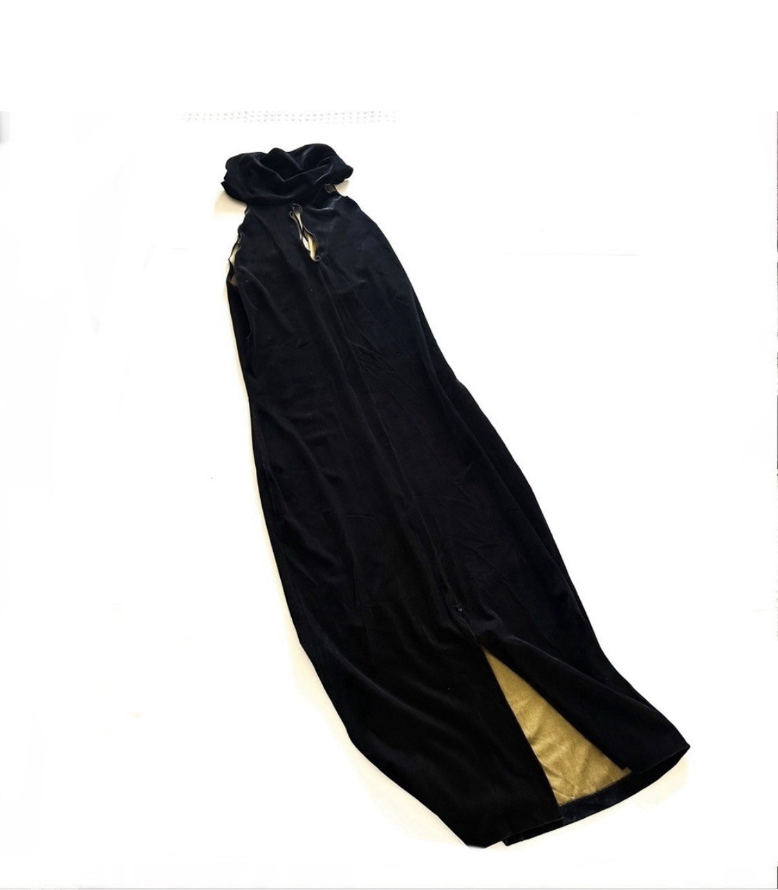 Versace Classic V2 Vintage Black Velvet Cocktail Dress with GoldUndertones 38