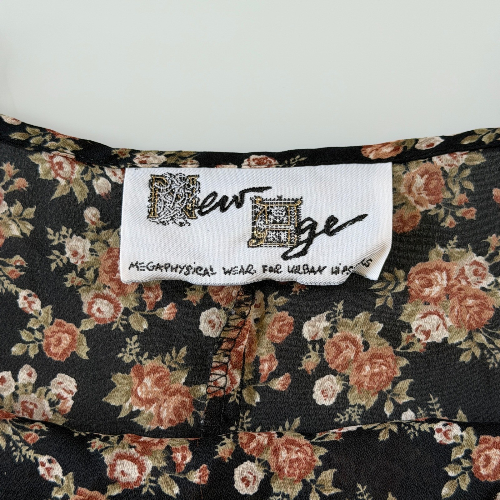 Girly Grunge Black Floral Print Slip Dress Indie Sleaze 90s Vintage Medium Sheer