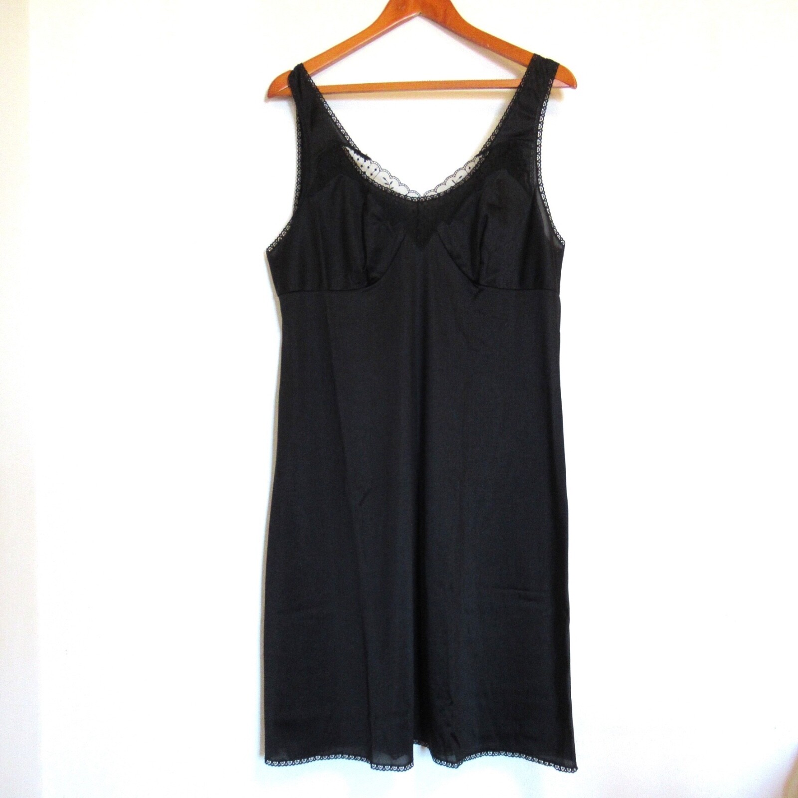 Vintage Nicoletta Slip Dress Womens IT 48 US Large Black Babydoll Lingerie BOX