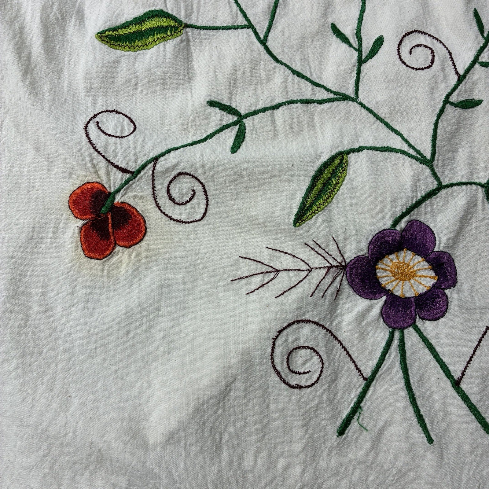 VTG de Jac Bol Cotton Floral Embroidered Smocked Sundress Maxi Ivory Womens S