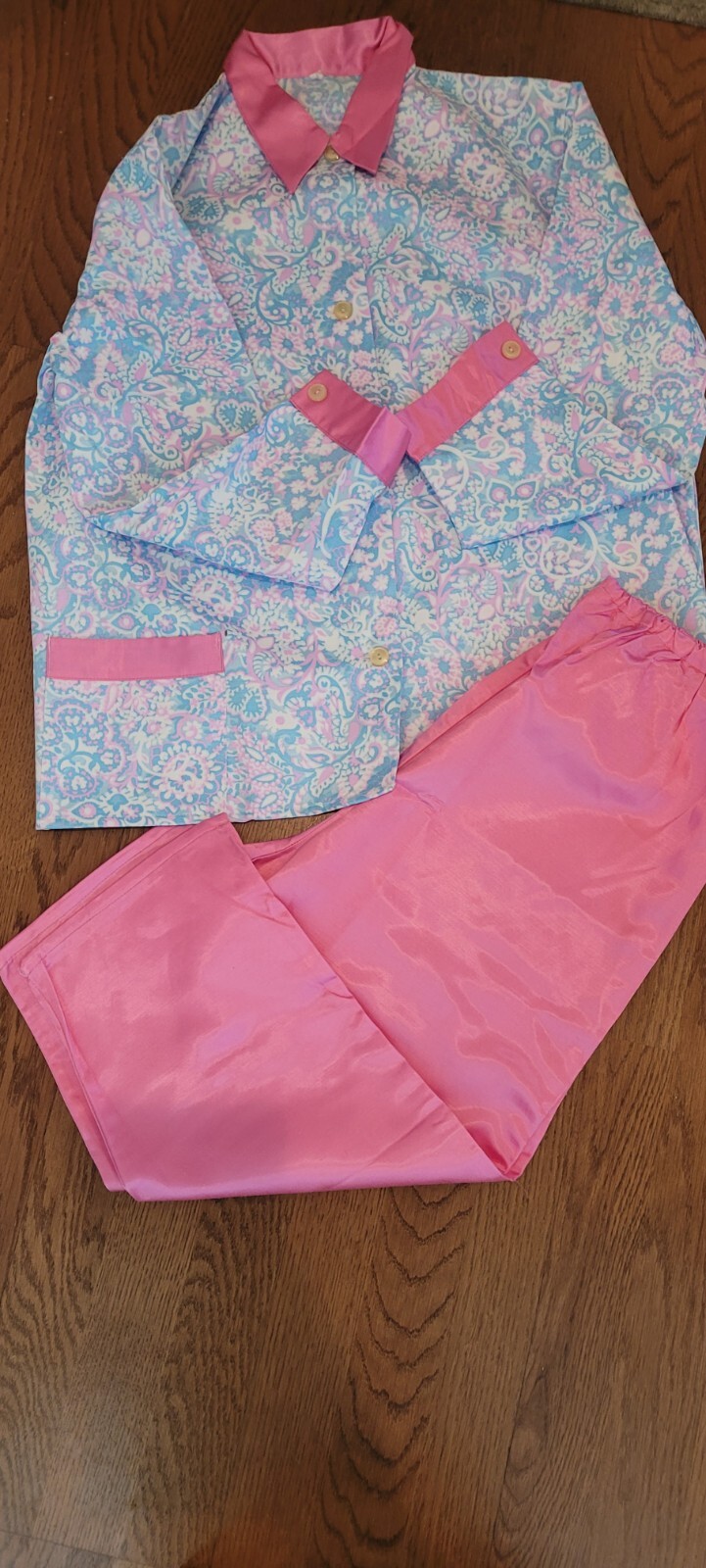 Vintage 1960s Pink And Blue Pajamas Set