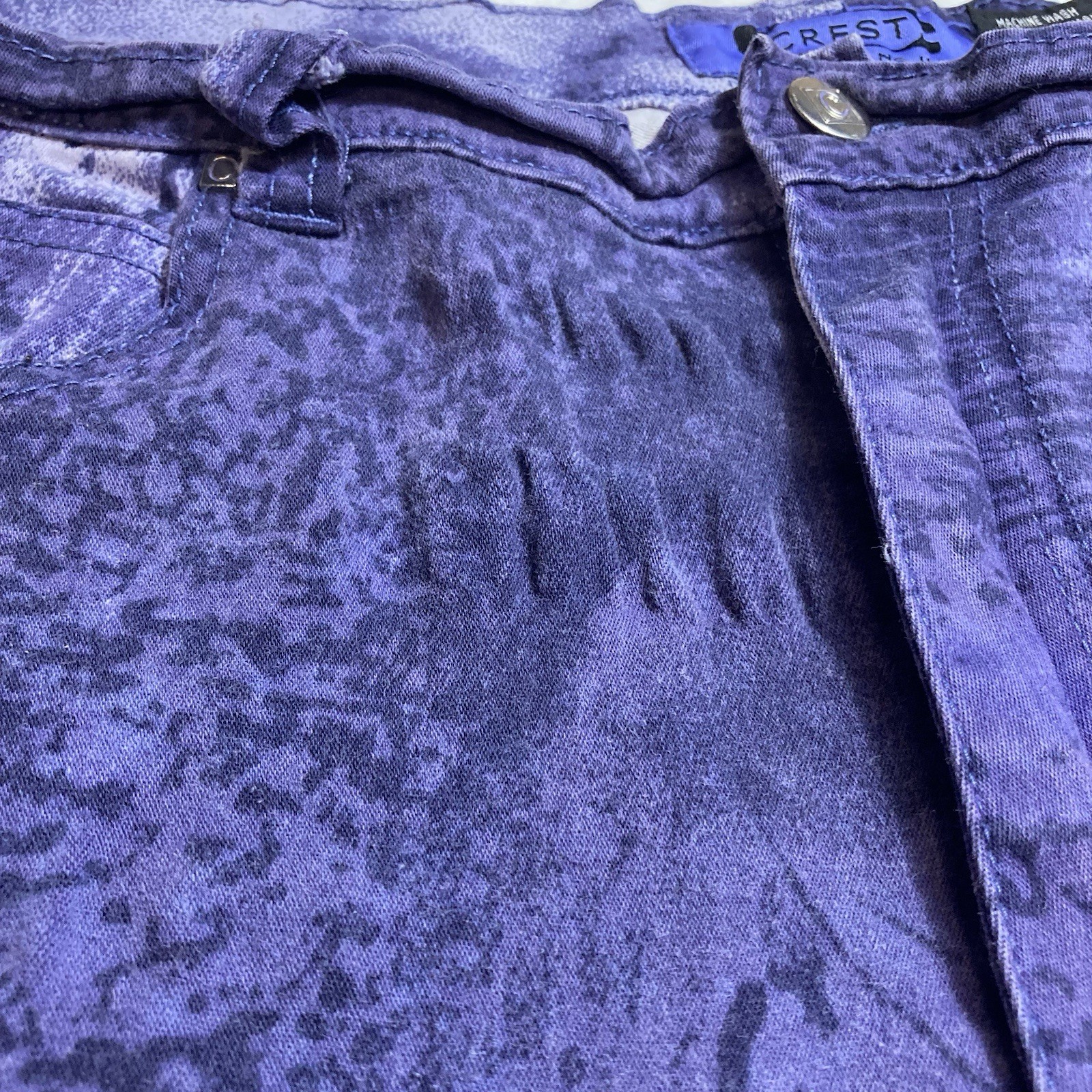 VTG Purple Crest Denim Jacket Jeans Set 90s Stretch Sz 2X -20 Acid Wash Urban