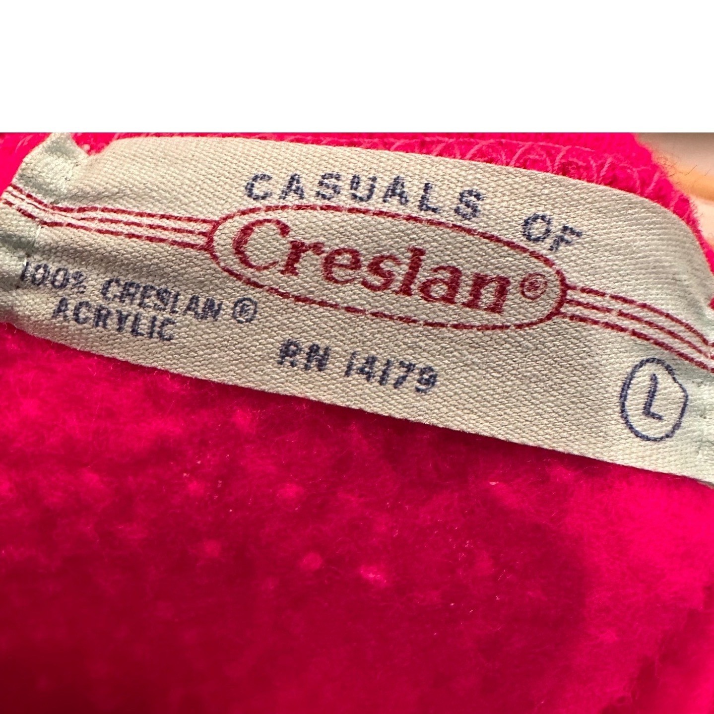 Vintage 80s Creslan Hot Pink Button Embellished Sweatshirt Large Cottage Funky