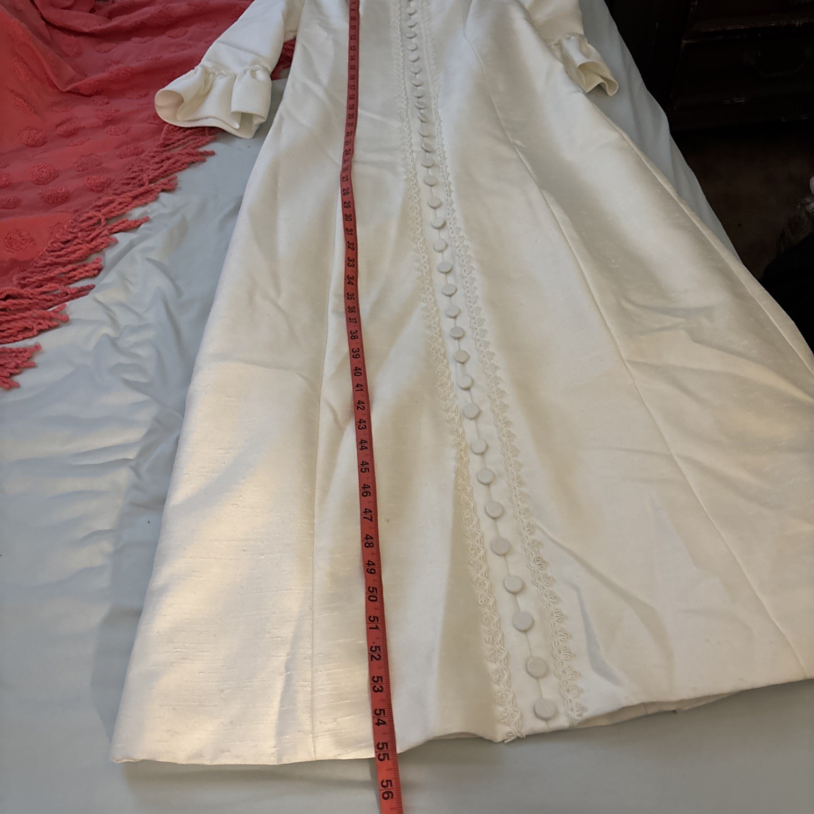 Vintage Lorrie Deb of San Francisco 1950s Ivory Wedding Dress Cape Train SZ 9 10