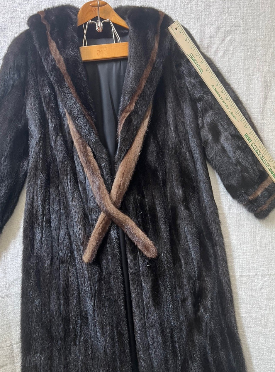 VTG Mink Fur Long Full Length Coat Custom Womens Brown/Demi Sailor/Nautical READ