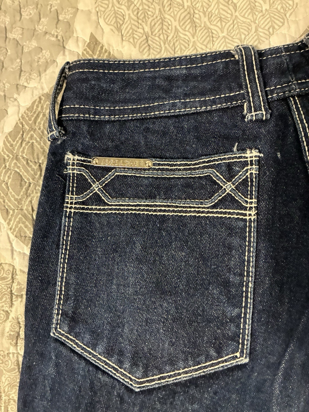 Vintage Jordache Dark Wash Jeans W/Horse Head Logo White Stitch Women’s Size 27
