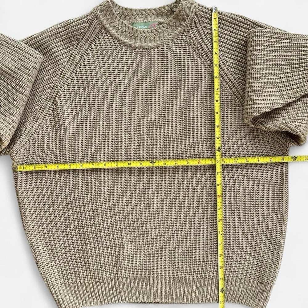 Vintage American Weekend Tan Acrylic Knit Pullover Sweater XL Cozy Cottage
