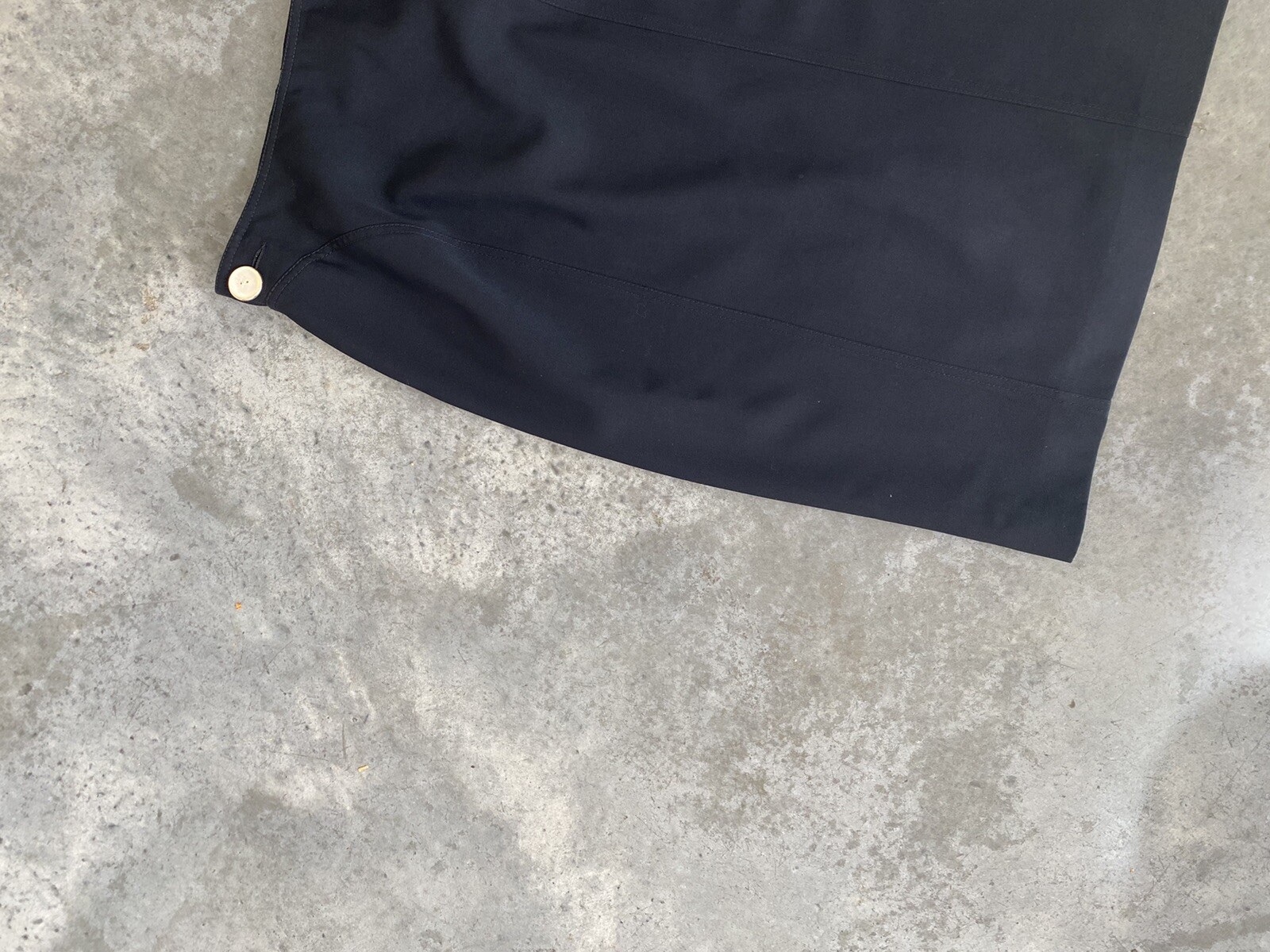 Vintage Valentino Skirt Black Wool Wiggle Moonstone Buttons Pencil 44 / US 10