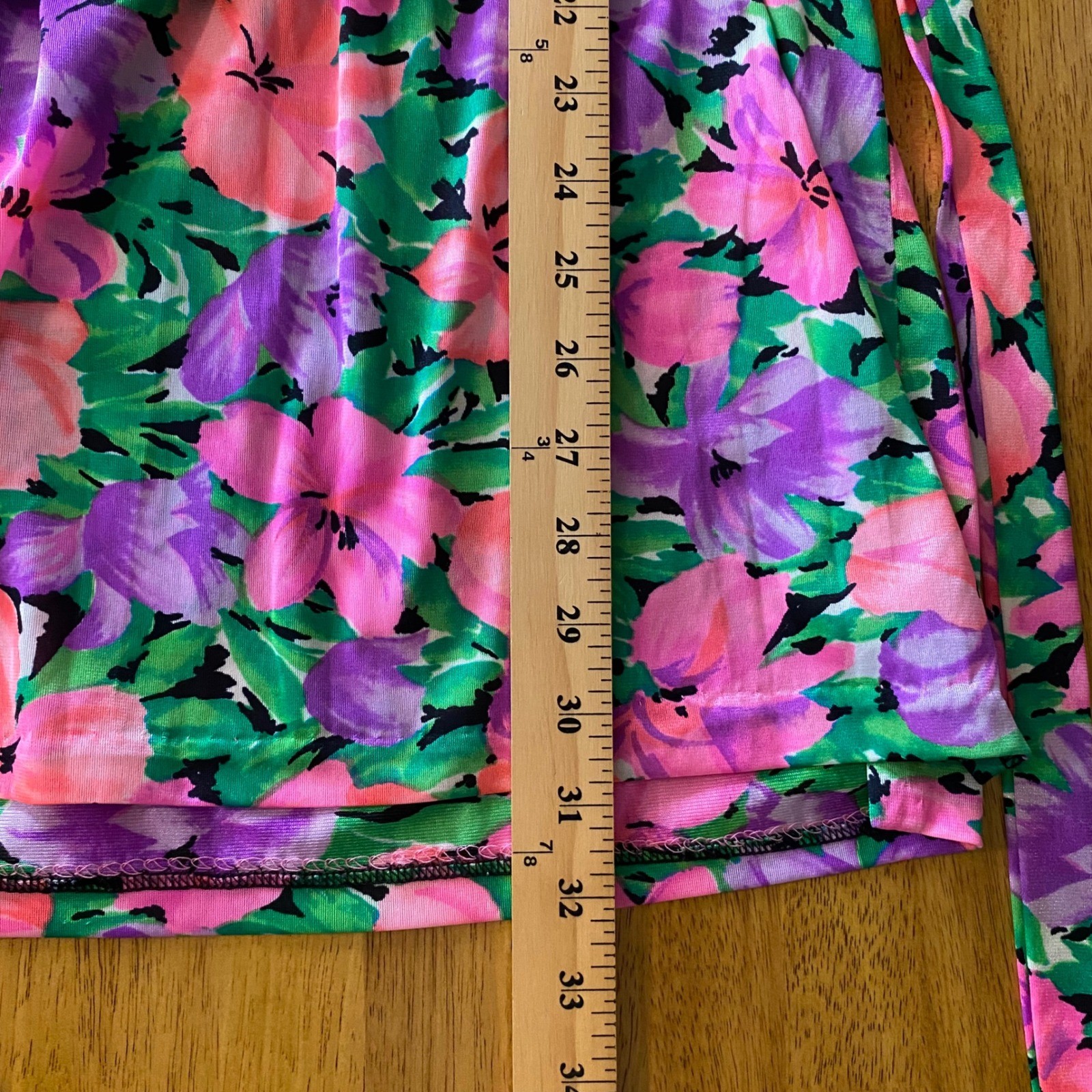 Vintage Illusions by Catalina Swim Dress Cover Up Women 12 Floral Neon Retro USA