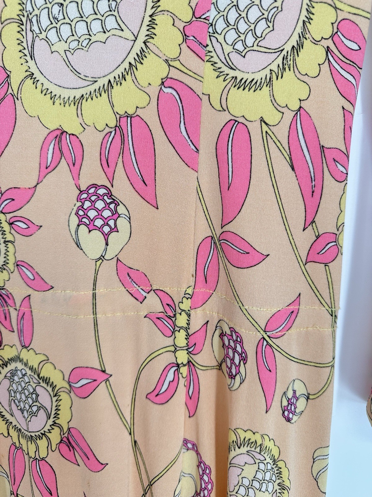 Vtg Emilio Pucci Saks Fifth Avenue Silk Jersey Floral Midi Dress 70s Sz 10 READ*
