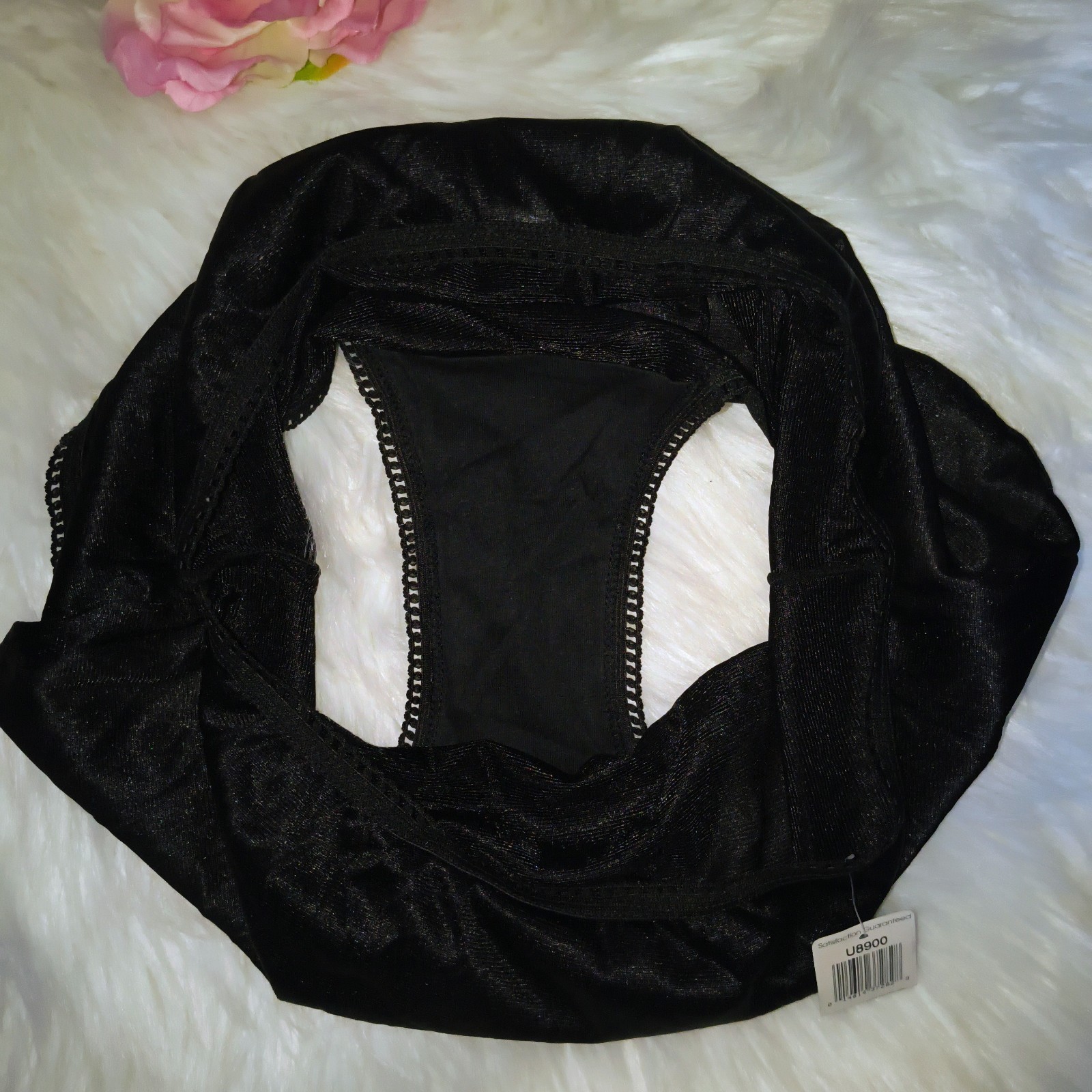 Vintage SIMPLY Satiny Shine Silky Black Nylon Brief Panties SZ: 8/XL Sissy Panty