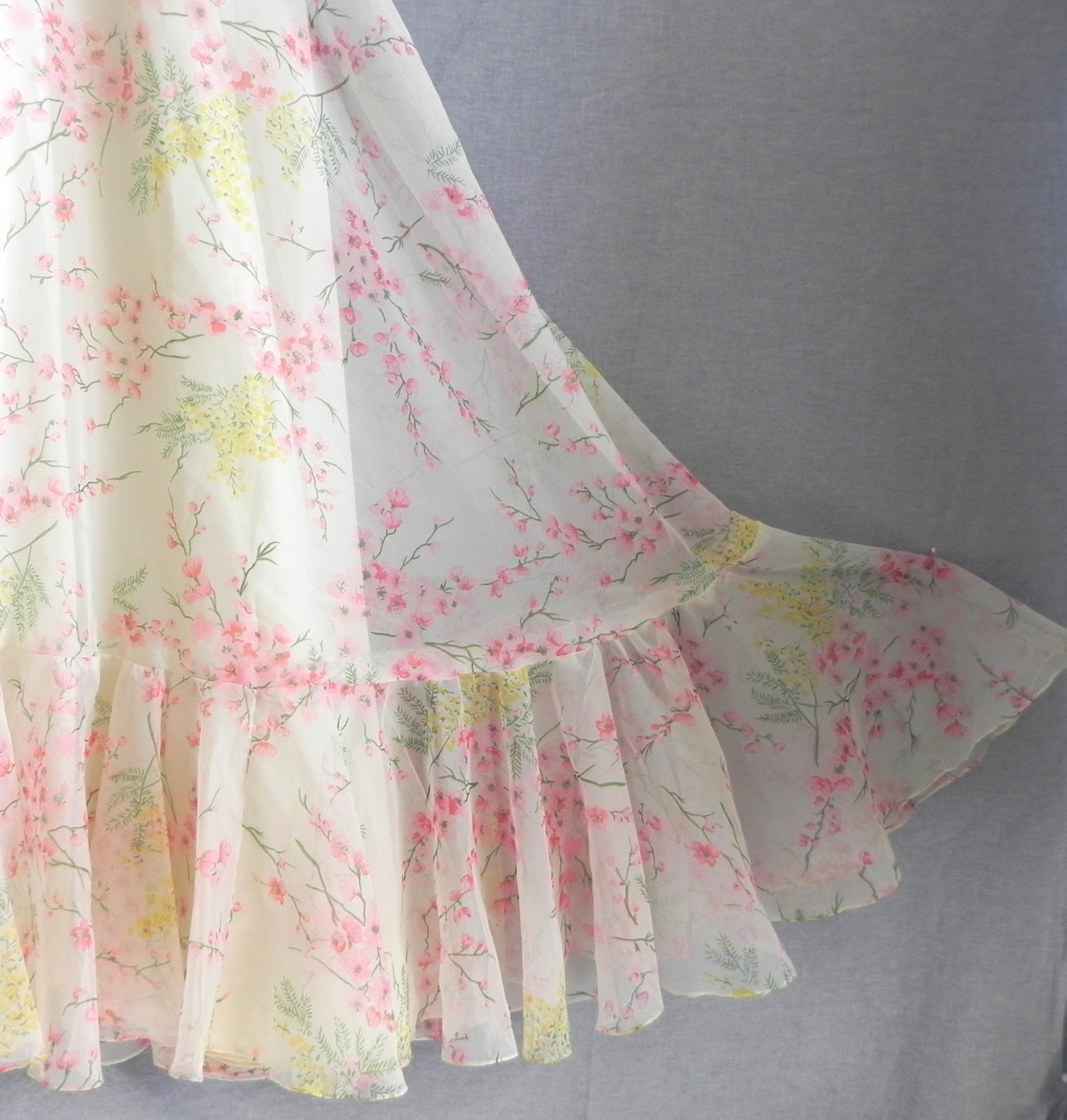 Vtg Cole of Columbus Maxi Dress Floral Spaghetti Strap Empire Waist Size M