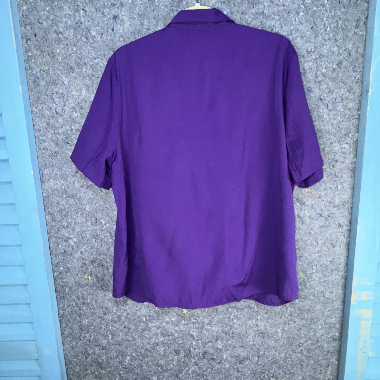 VTG Notations Purple Button Up Blouse Large, Vintage Workwear, Classic, 90s Boxy