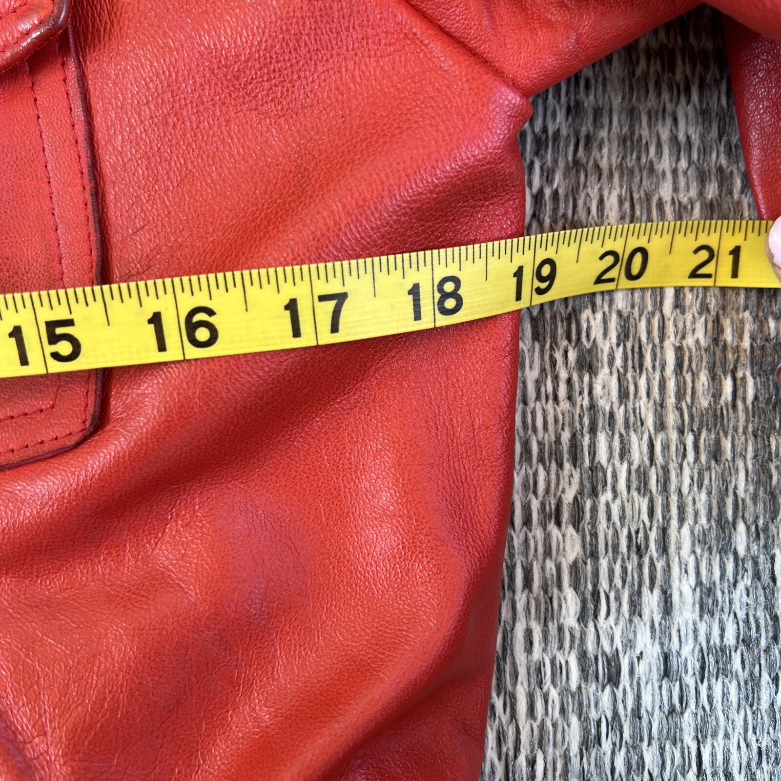 70’s Red Orange Leather Belted MOD jacket By The Parisian New England Sportswea