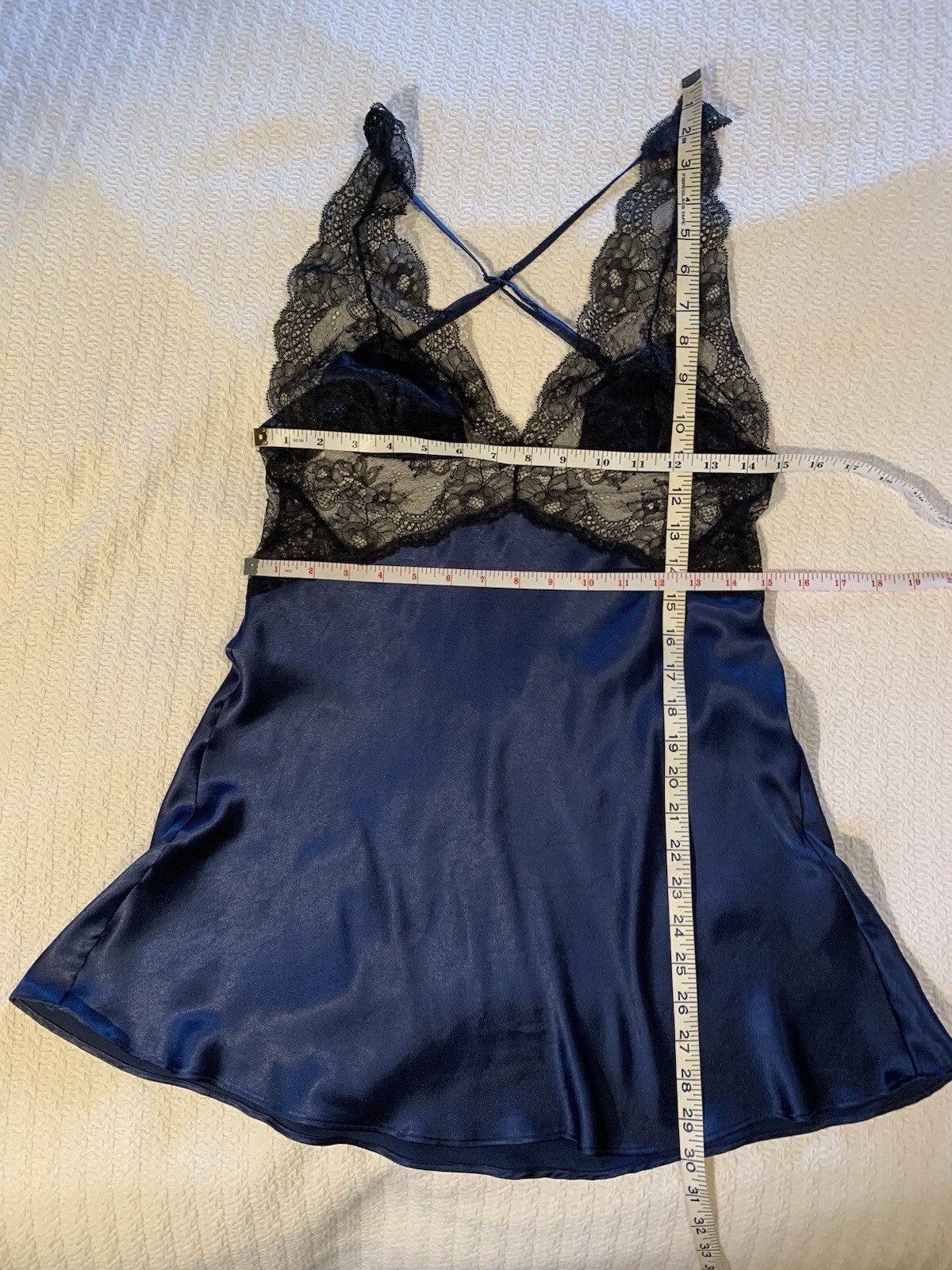 Vintage 90s Y2K Victorias Secret Satin Lace Slip Dress Backless Goth Glam Sexy M