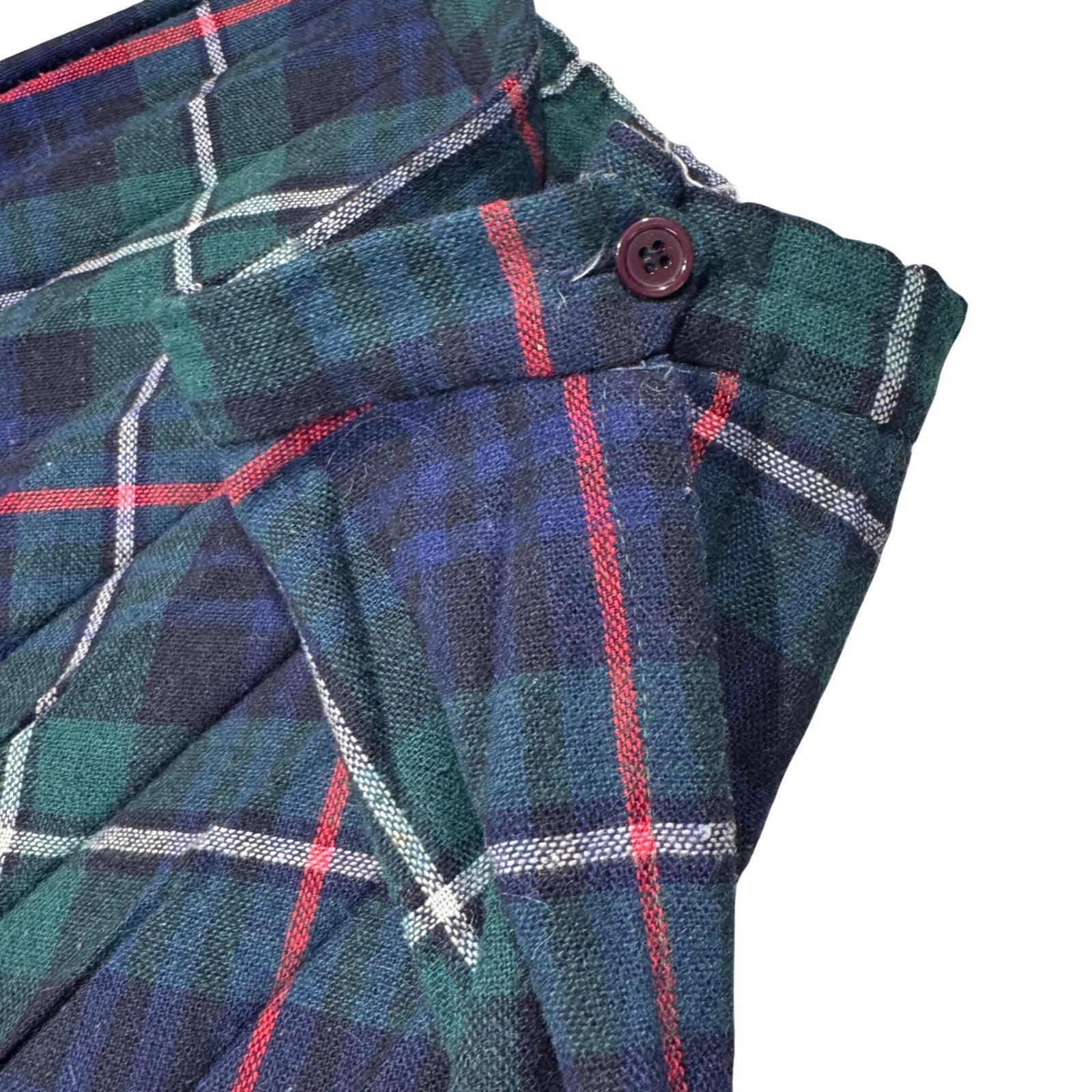 VTG Plaid Pleated Skirt Womens 26 IN Waist Midi Dark Academia Preppy Wool Blend