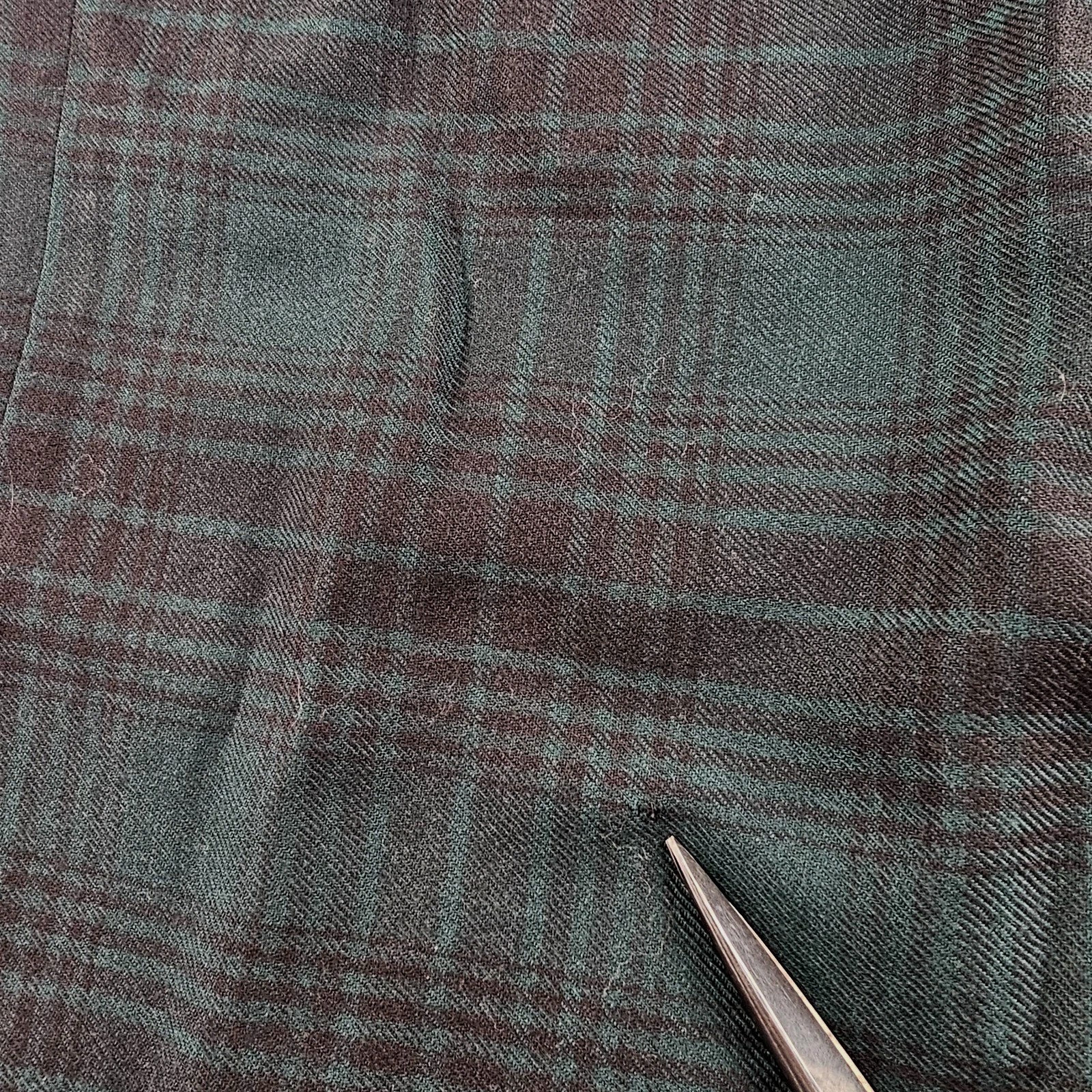 Vtg Breeches 100% Wool Tartan Plaid Maxi Skirt Womens 8 27×37 Green Black Fringe