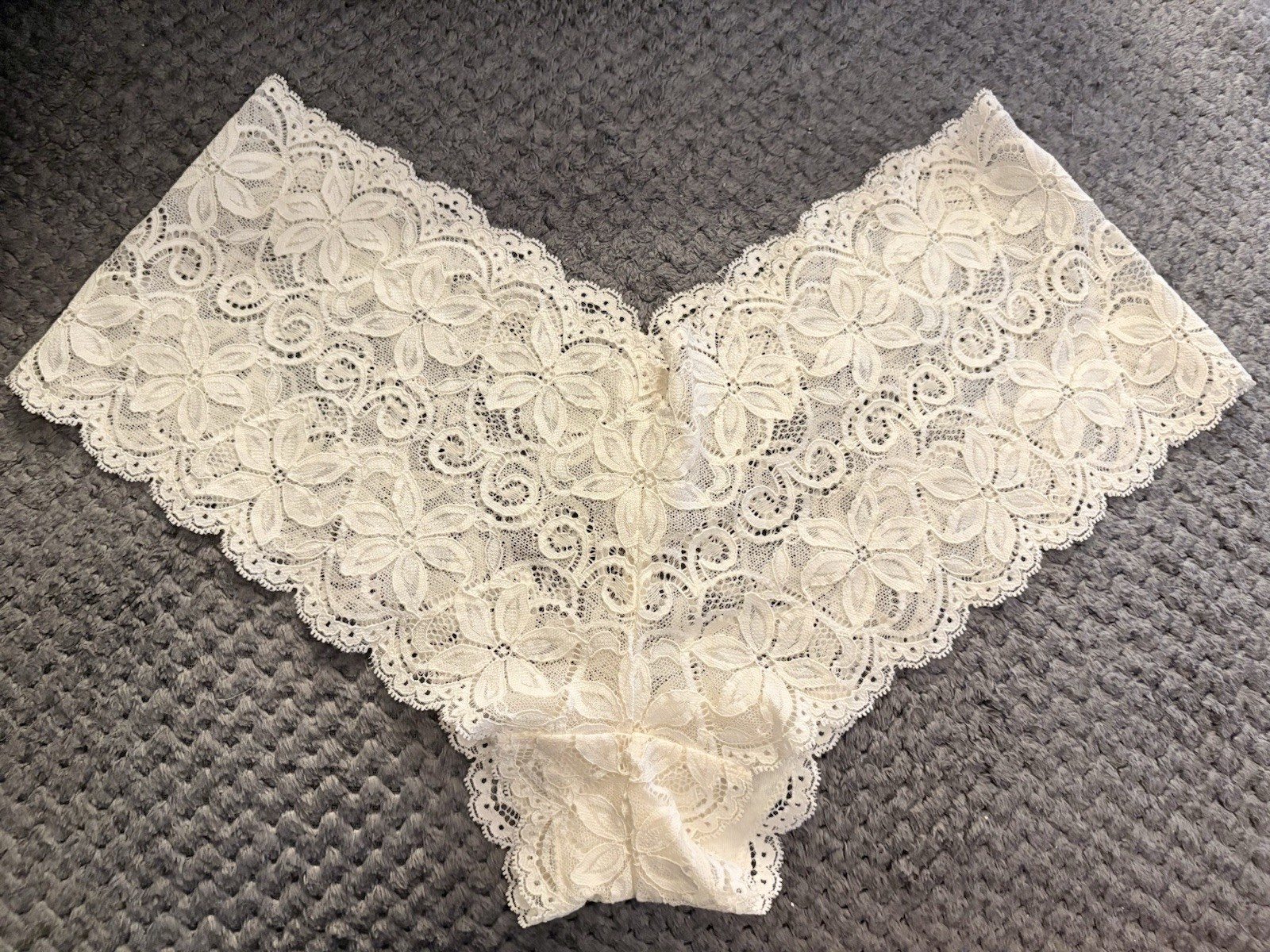 Women’s Vintage Wonderbra Lacy Floral Sheer Panties Briefs Cheeky XL