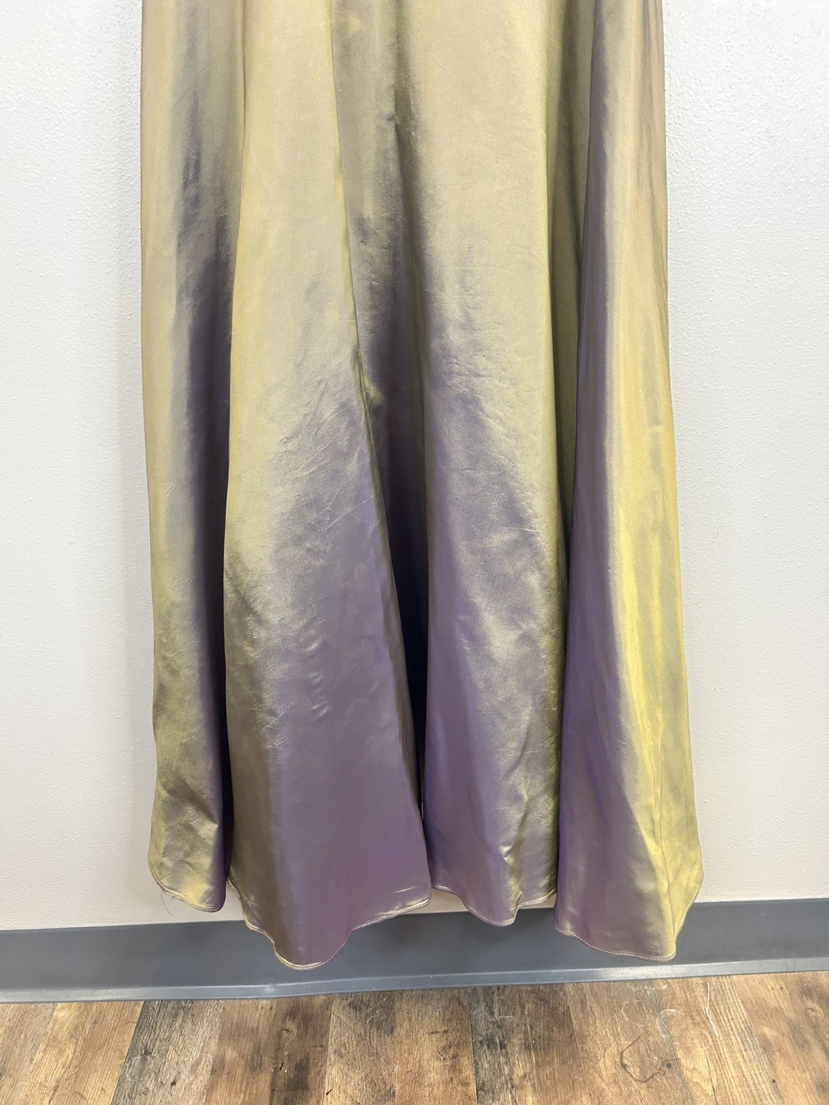 Vintage 90s Y2K iridescent formal dress gold purple renaissance prom wedding