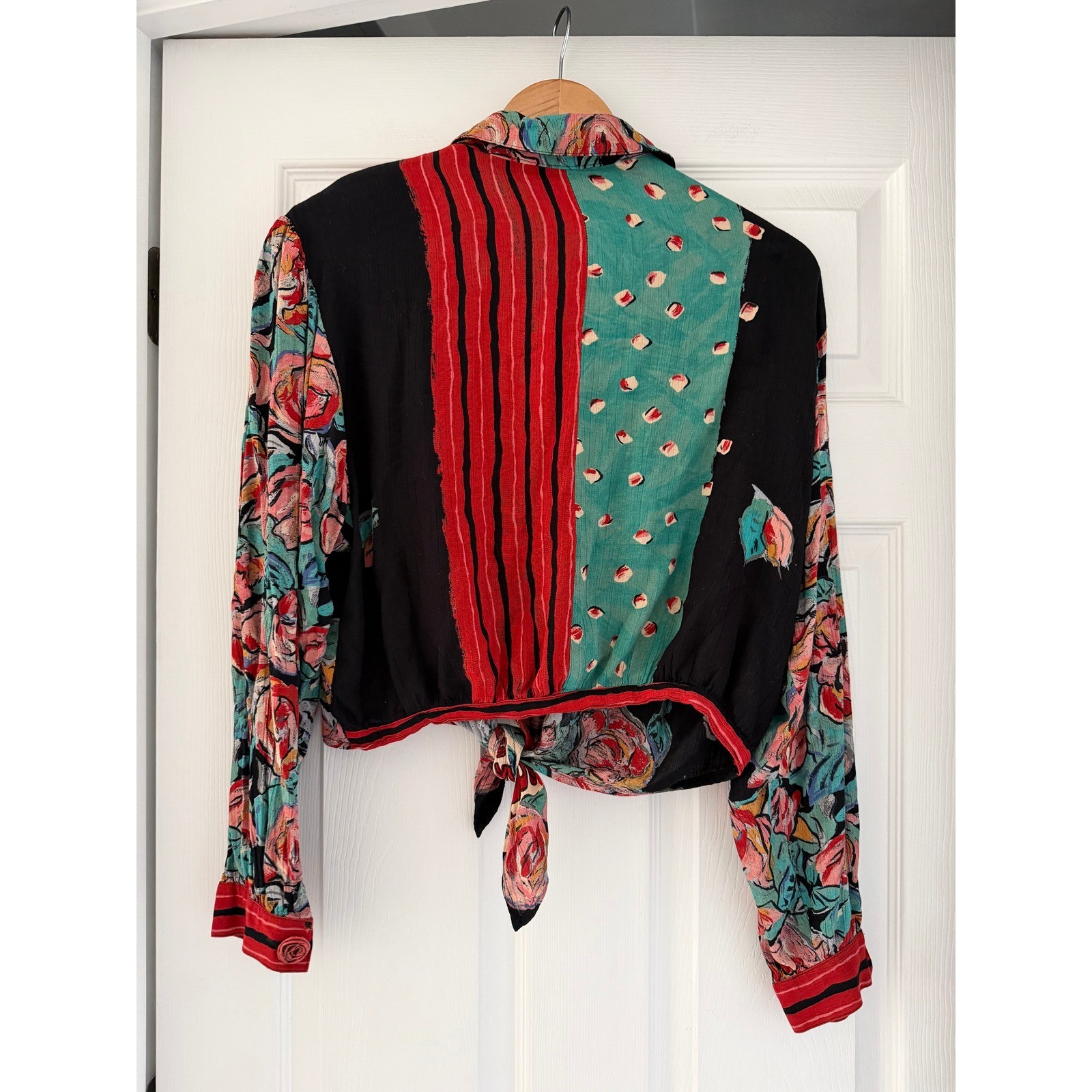 Vintage Carole Little Moulin Rouge Top Tie Detail Retro Funky