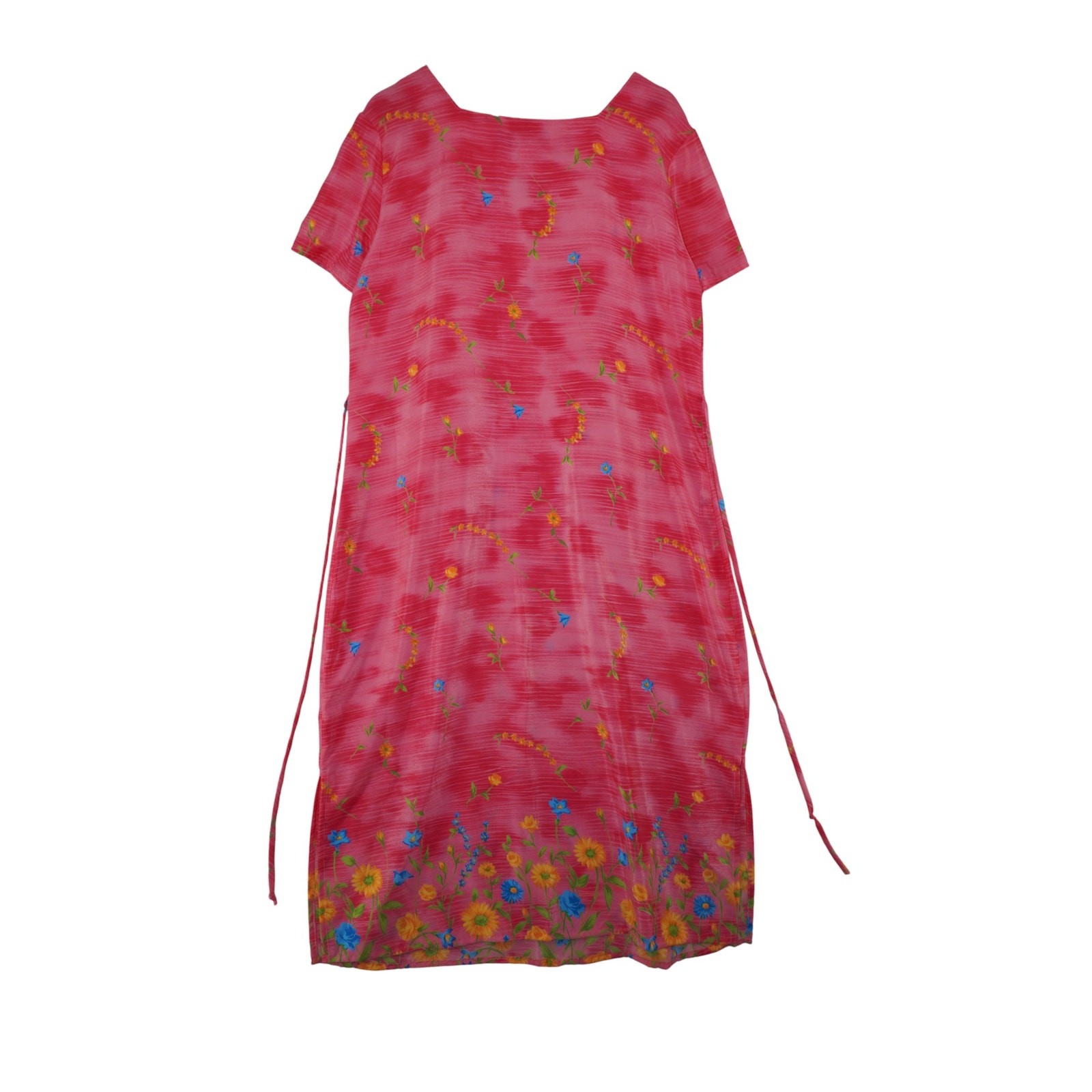 Vintage Impressions Workshop Pink Floral Midi Dress – Made in Mexico, Size Large