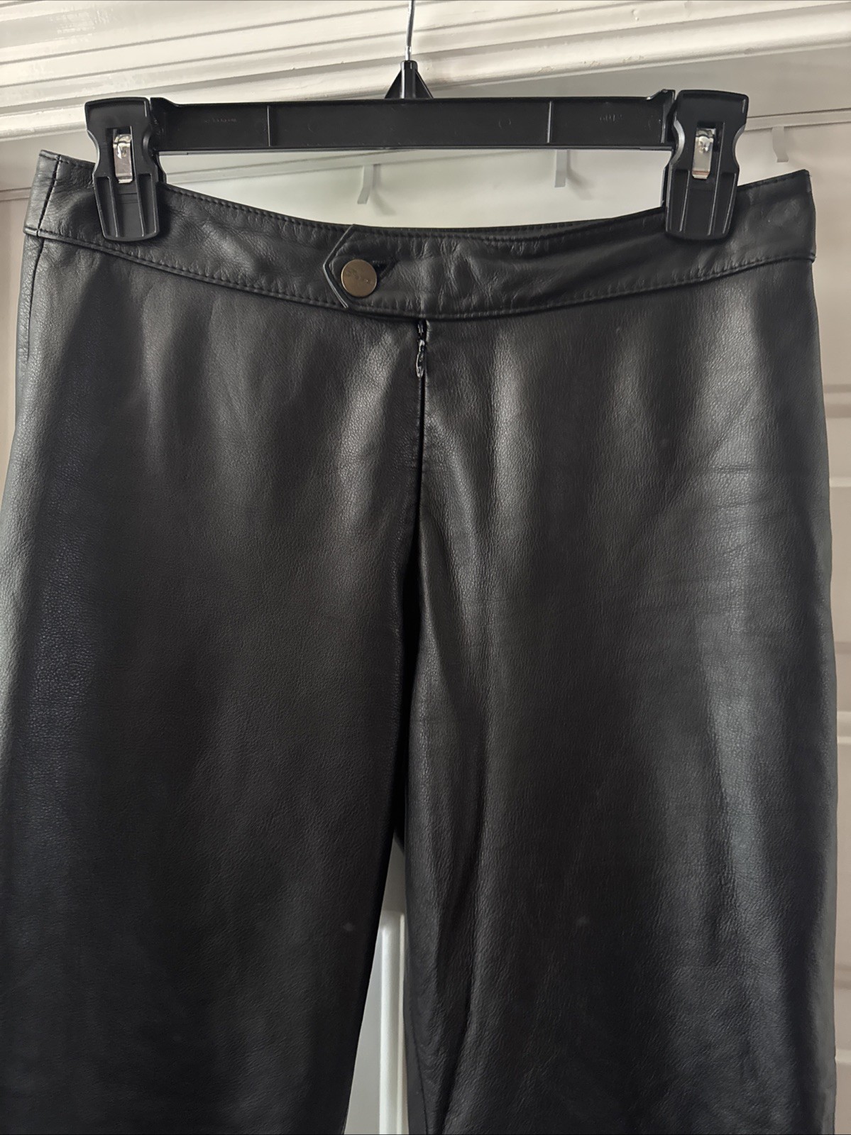 Vintage 80’s Diesel Black Leather ETICHETTA Pants No Pockets Size M