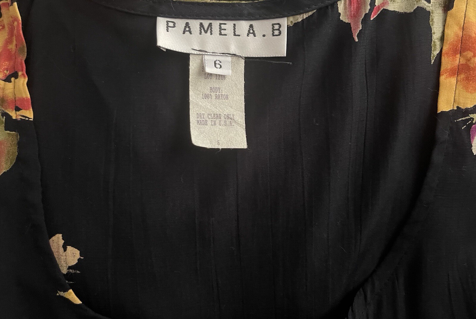 VTG Pamela.B Button Up Blouse/Side Button Blk Floral Maxi Skirt Set Size 6.