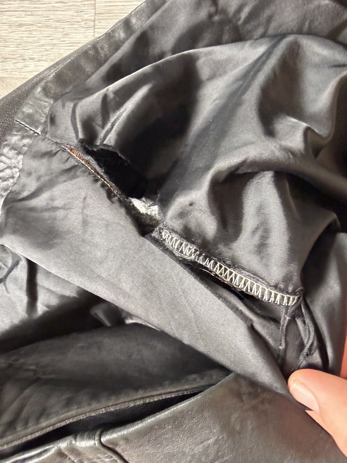 Vtg 90s Brass Plum BP Nordstrom Women’s Black Lamb Leather Jacket Coat L Read