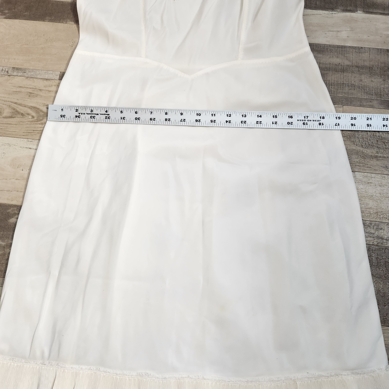 Vintage 1950s Barbizon Full Length Petticoat Lace Accent Side Zip Miss 18 (36 B)