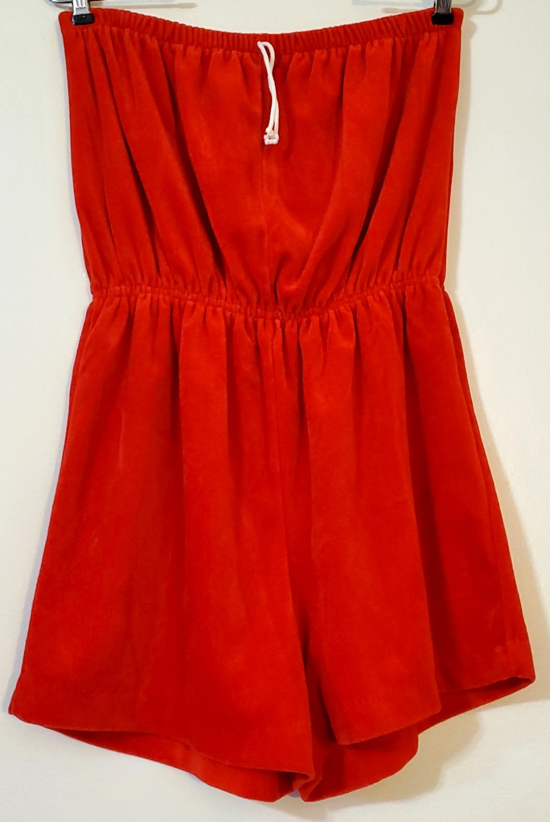 Authentic Vintage Red Terry Halter Shorts Romper sz XXL (see measurements)!