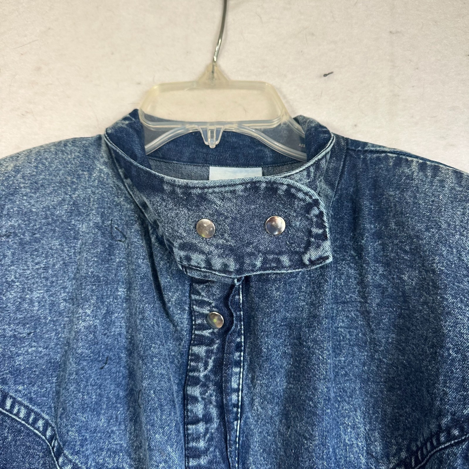 Vintage 80’s 90s Acid Wash Jean denim Trench coat long Western Indy Woman’s M