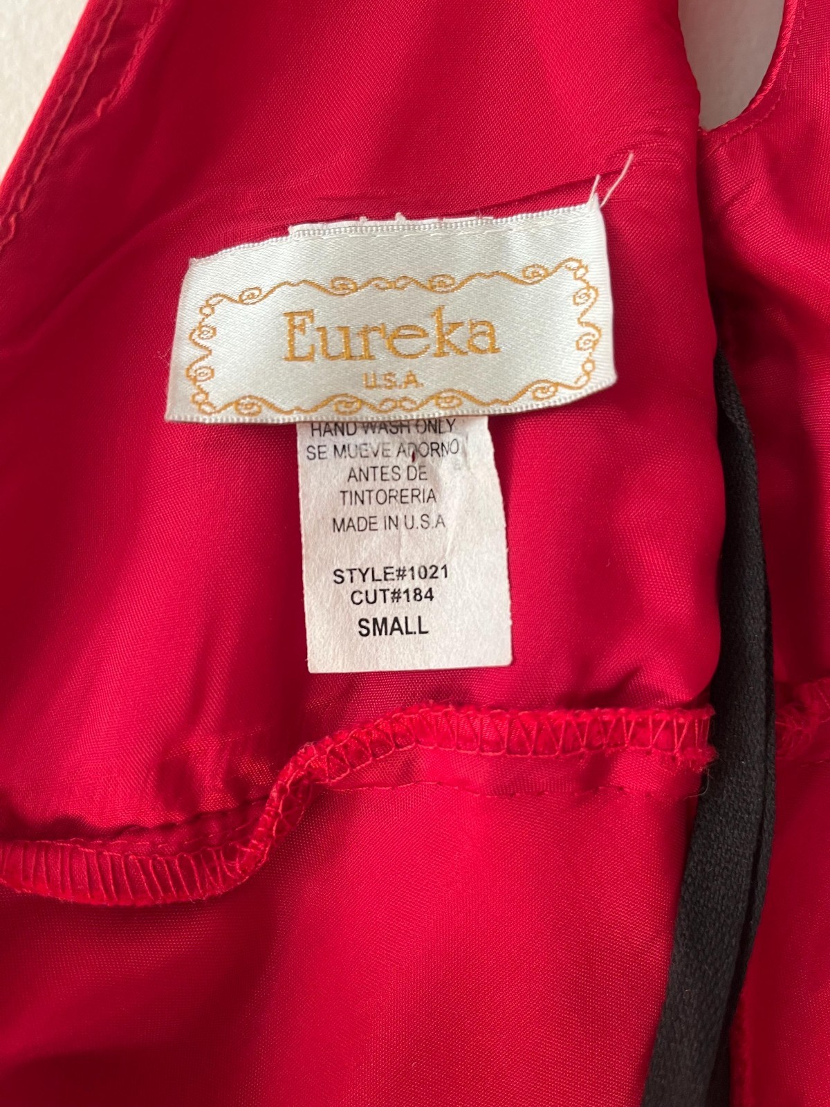 Eureka Red Cowl Neck Dress – Size Small – Excellent vintage Made in USA