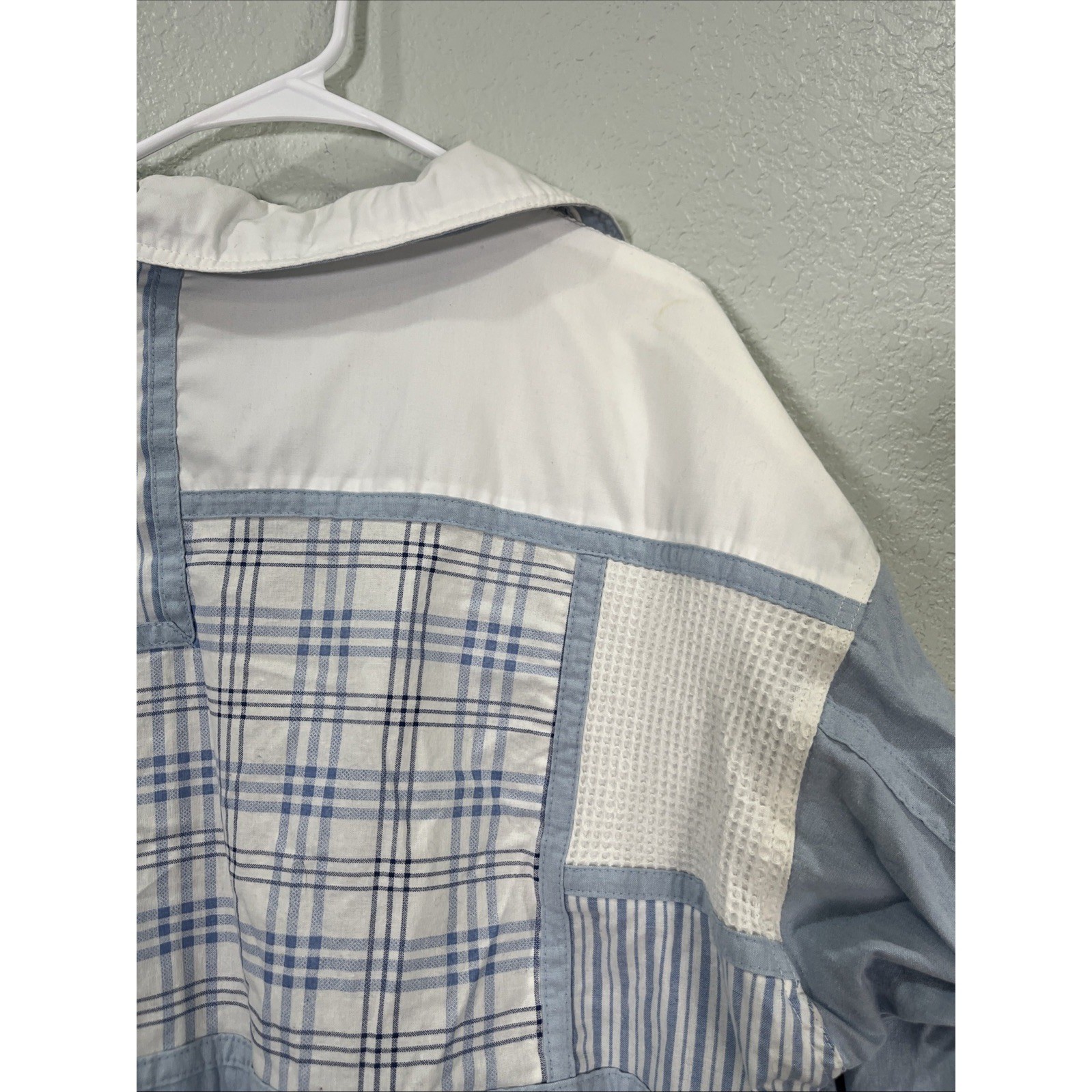 Izzi 90s Patchwork Jacket Womens Sz L Blue Anorak Colorblock Retro Windbreaker
